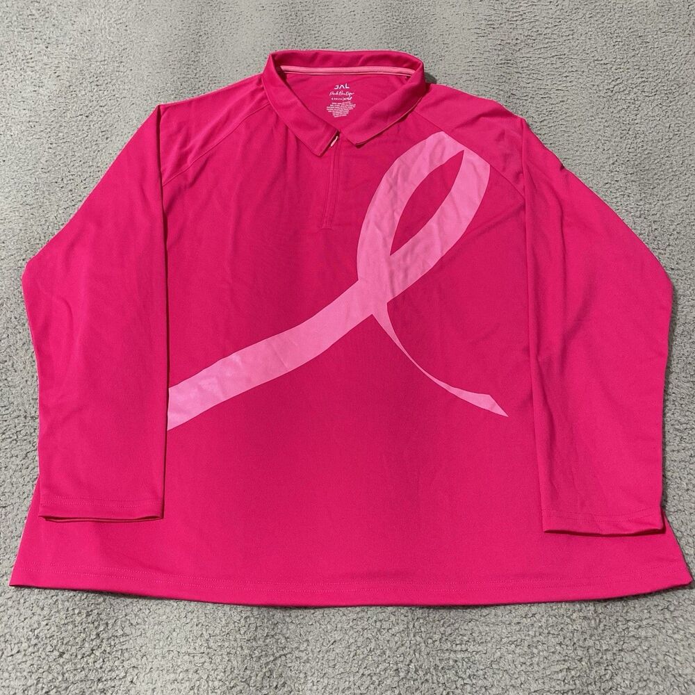 Delta Airlines BCRF Shirt Women 3XL Pink Boutique Breast Cancer 1/4 Zip Pullover